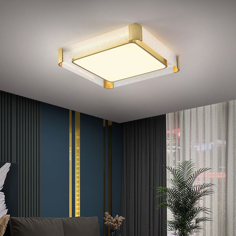 Round Flush Light Modern Style Metal 1 Light Flush Ceiling Light Fixture