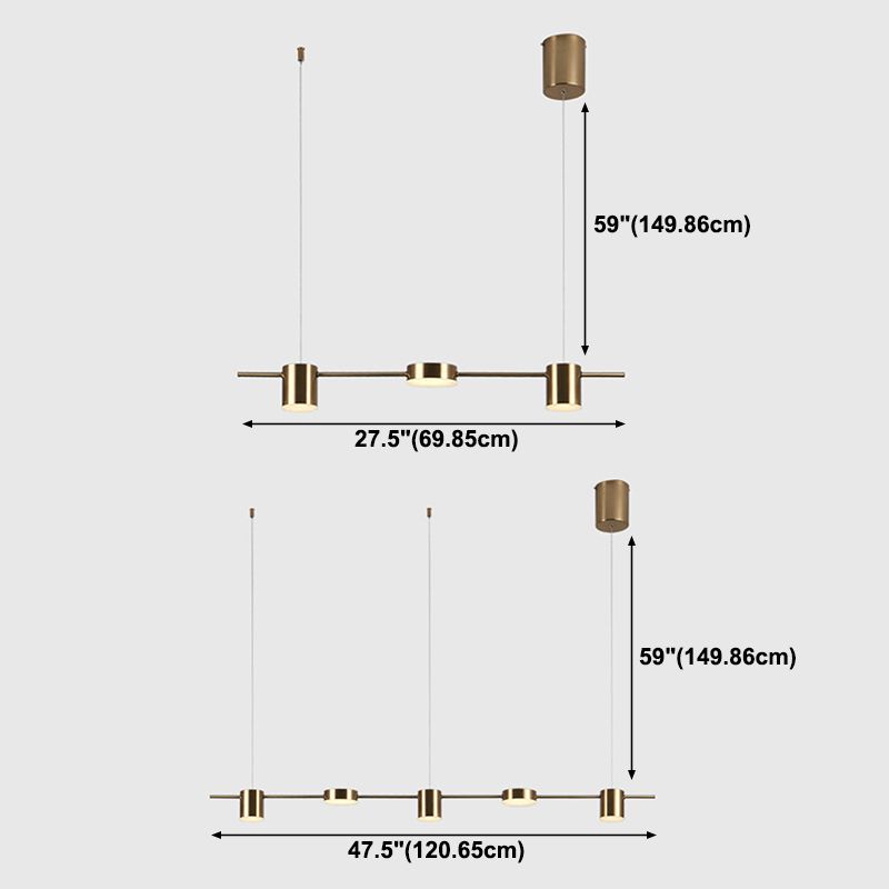 Lámparas modernas de restaurantes LED de restaurante múltiple de cilindro con sombra acrílica