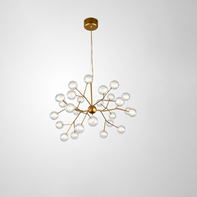 Minimalist Molecule Chandelier Double Glass Living Room Suspension Lighting Fixture