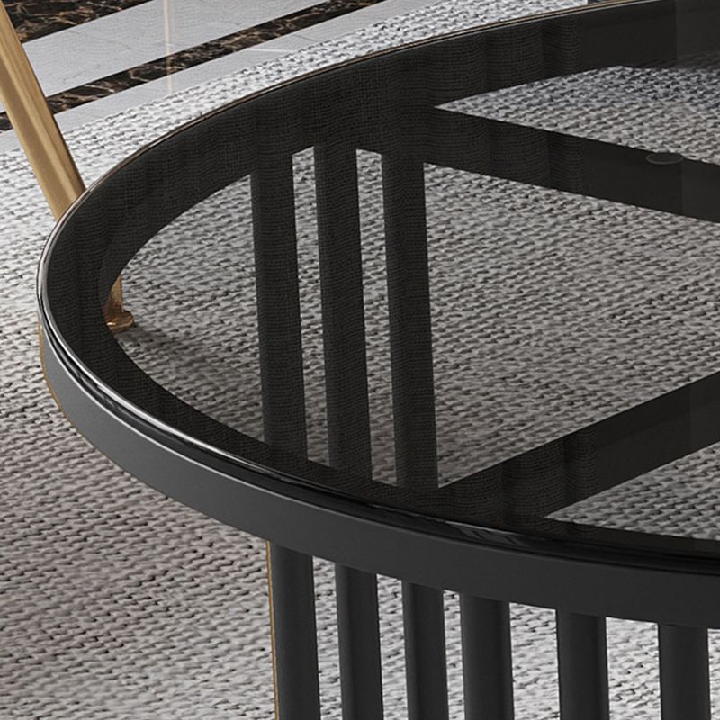 Modern Round End Table Living Room No Distressing Side Table with Drawers