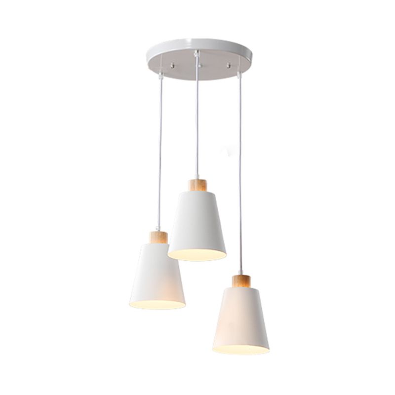 Multi Light Barrel suspendu pendant moderne Metal Metal Sanging Lighting pour le salon
