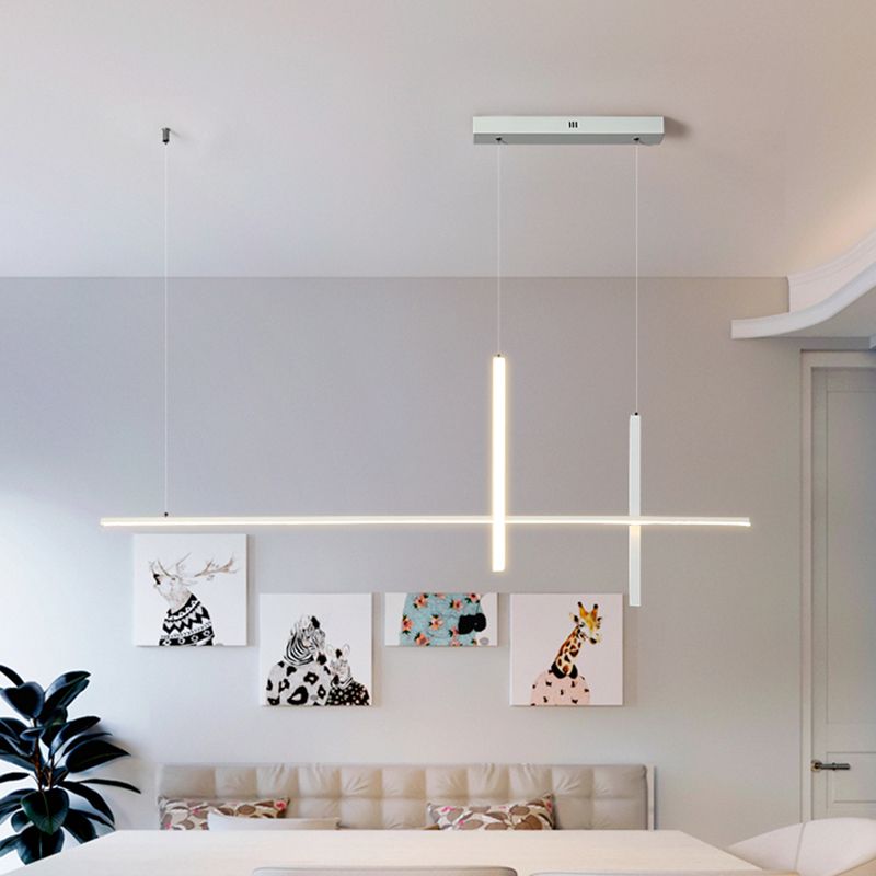 Modern Style LED Pendant Light Long Strip Island Light for Dining Room