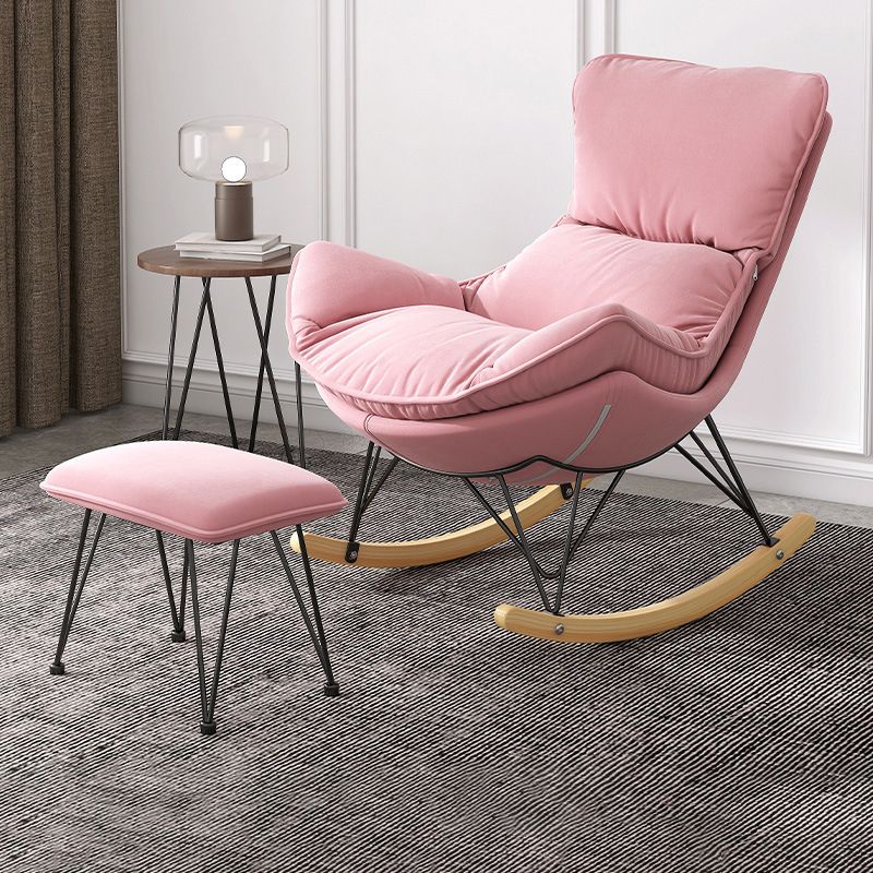 Solid Wood Rocking Chair Contemporary Rocker Chair with Padded Seat