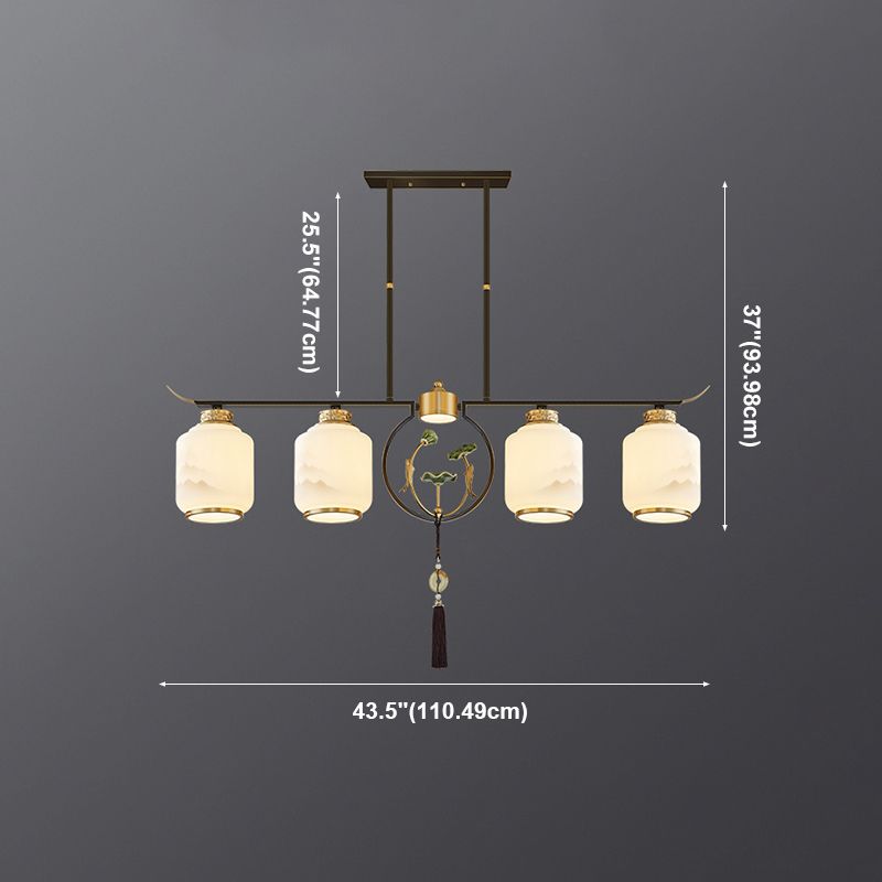 Cylinder Island Lighting Fixtures Contemporary Kitchen Island Lighting with Glass Shade