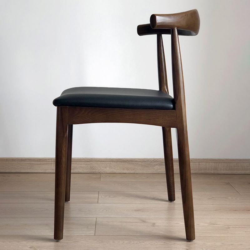 Chaises de salle à manger contemporaines en bois sans accoudoirs, chaise d'appoint à dossier ouvert (Ensemble de 2)