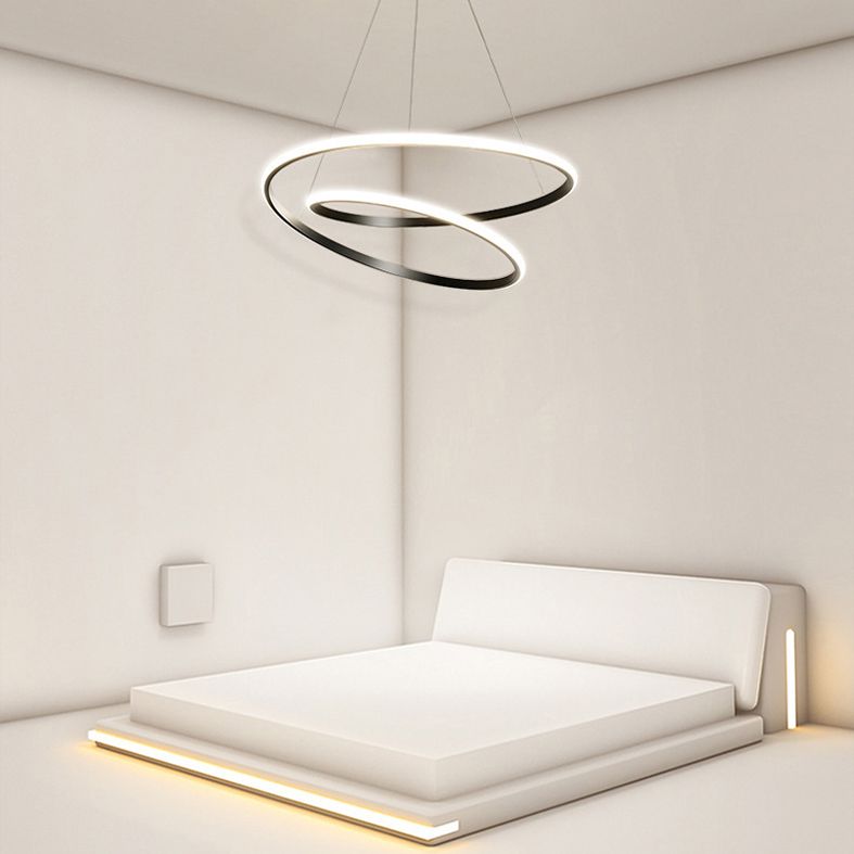 24" Wide Modern Chandelier LED Hanging Ceiling Lights for Living Room Dining Room