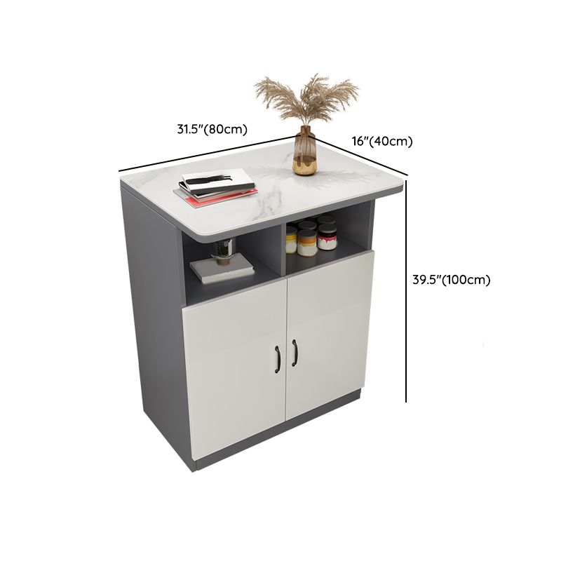 Modern Bistro Bar Table Rectangle Wooden Bar Table with Storage