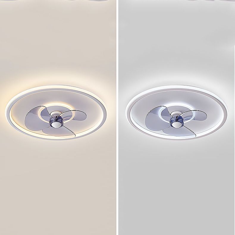 Nordic Style Metal Ceiling Fan Lamp Circle Shape Colorful Ceiling Fan Light for Bedroom