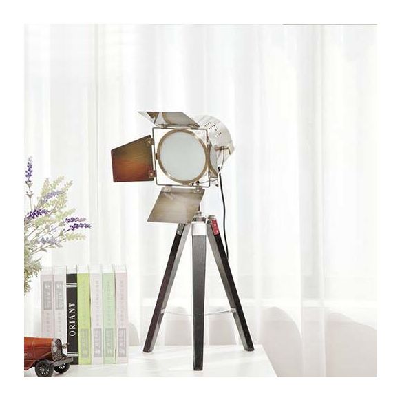 Iluminación de escritorio de trípode metálico dormitorio LED de estilo industrial en negro/latón