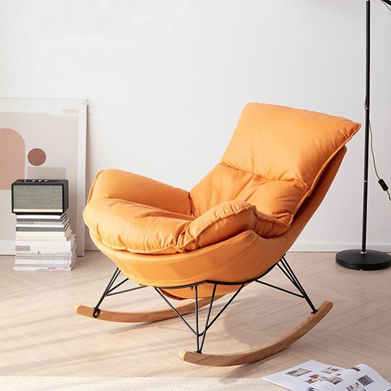 Contemporary Rocking Chair Cotton Upholstered Tufted Tear Resistant Baby Rocking Chair