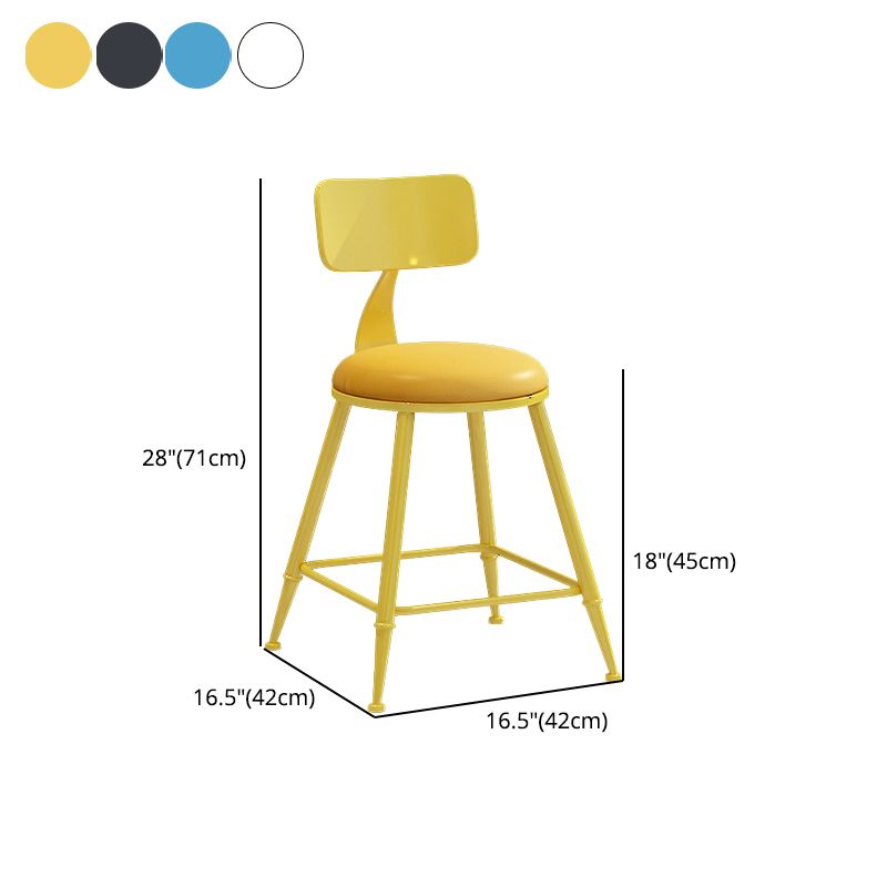 Matte Finish Iron Bar Stool Industrial Low Back Milk Tea Shop Stool