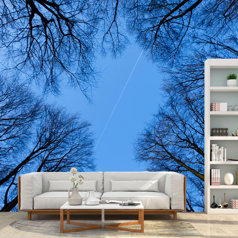 Natural Scenery Forest Wall Mural Wallpaper Photography Mildew Resistant for Sitting Room