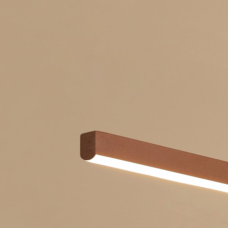 1-Licht lineare Inselbeleuchtung zeitgenössische Metallinsel Deckenleuchte in Braun
