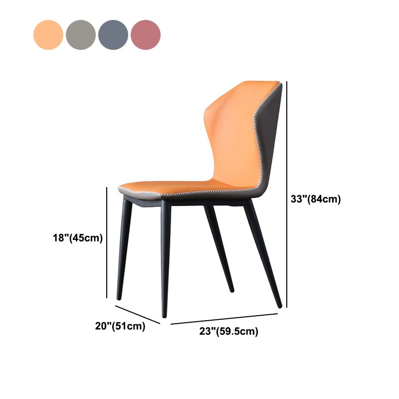Wingback Chair Metal Industrial Kitchen Dining Room Side Chair