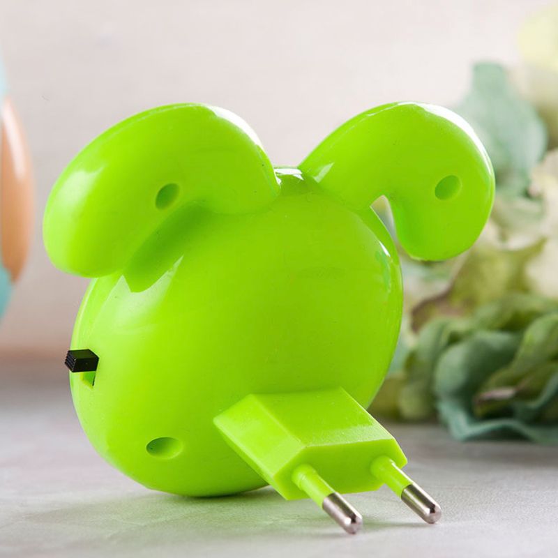 Doggy Mini Plug in Night Light Cartoon Plastic Plastic Kids Led Lamp lampada in verde