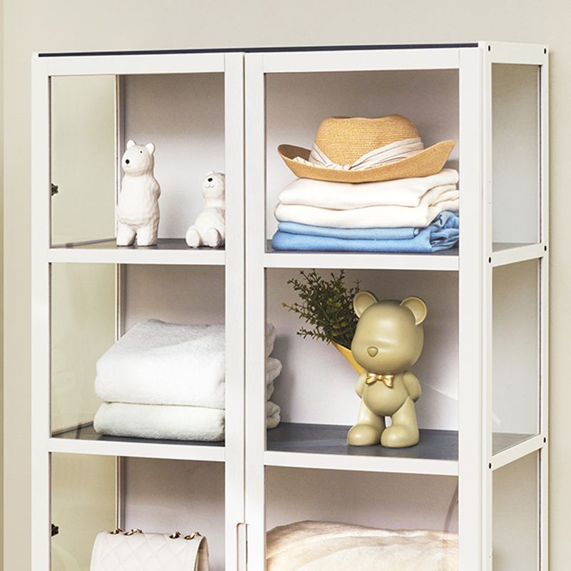 Modern Wood Accent Cabinet, Rectangle Lacquered Storage Cabinet, White