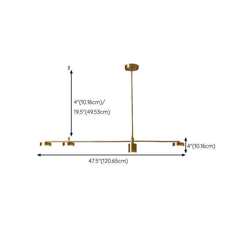 4/5-Light Modernism Golden Ceiling Light Metal Unique Kitchen Island Lighting