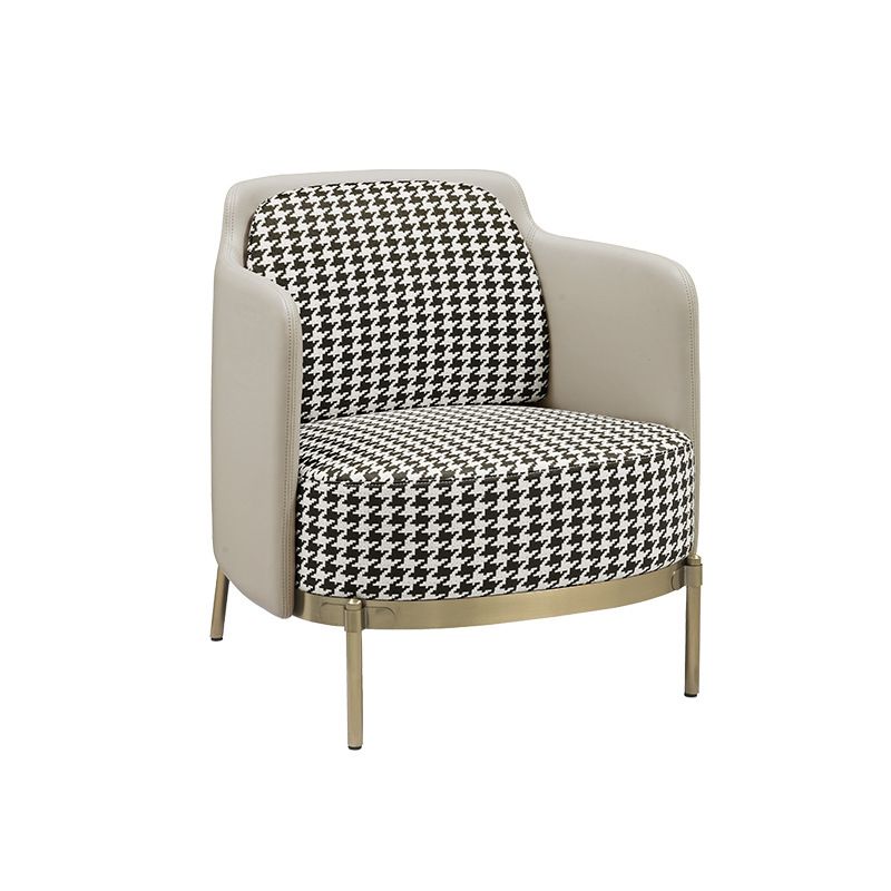 24.40" Wide Chair Linen Metal Frame Chair with Basic Four Leg for Living Room