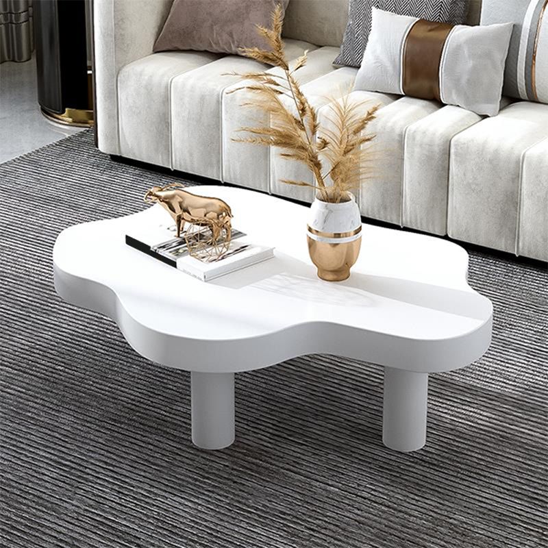 Solid Wood Cloud-Shaped Coffee Table Nordic 3 Legs Cocktail Table