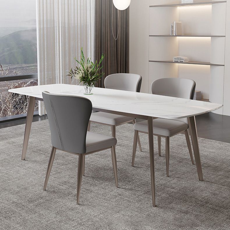 Glam Dining Table Sintered Stone Table with Metal Legs for Home Use