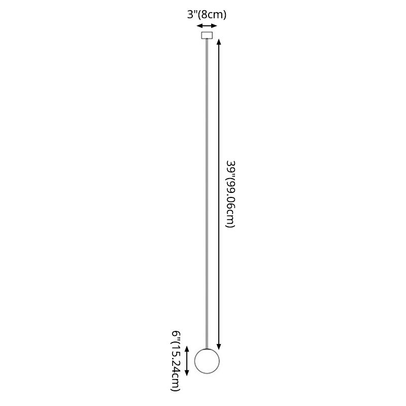 Minimalism Pendant Lighting Fixture Black Globe Hanging Pendant Light with Glass Shade