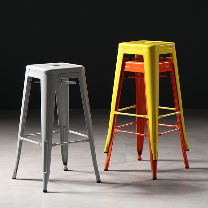 Industrial Square Backless Stool Folding Iron Bar Stool for Bristol