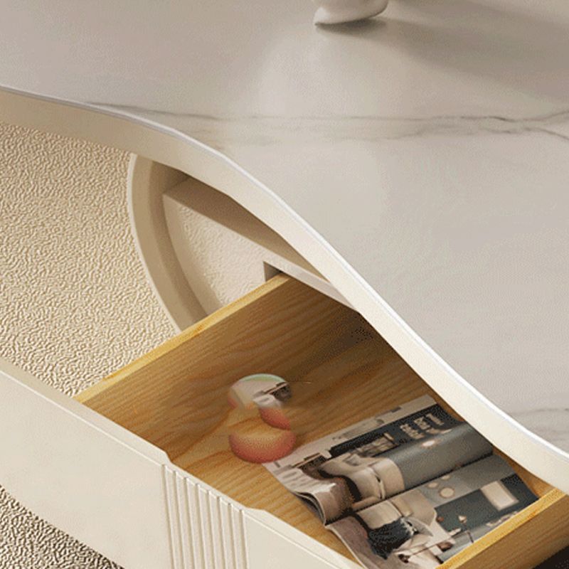 35" Wide Contemporary Cocktail Table White Single Coffee Table