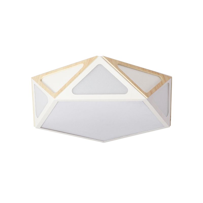 Geometrisch spoellicht Modern acryl wit/roze/geel LED plafond gemonteerd armatuur in warm/wit licht, 16 "/19,5" breed