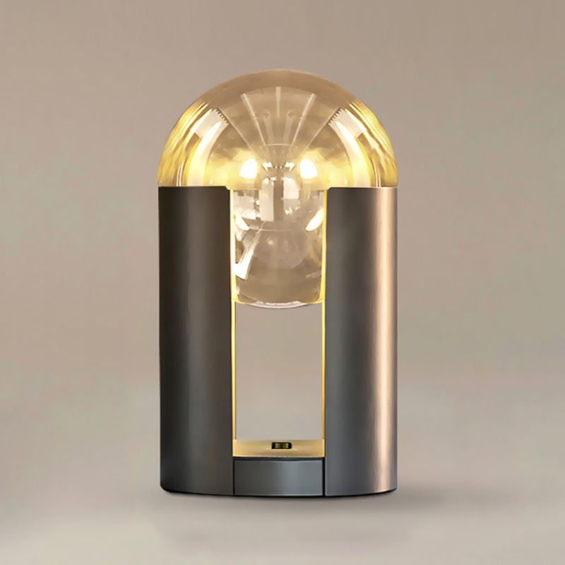 Lampada da tavolo in vetro stile moderno Forma geometrica Lampada da scrivania a 1 luce per camera da letto
