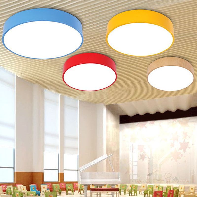 Acrylic Round LED Flush Mount Childrens Flushmount Ceiling Light for Kindergarten