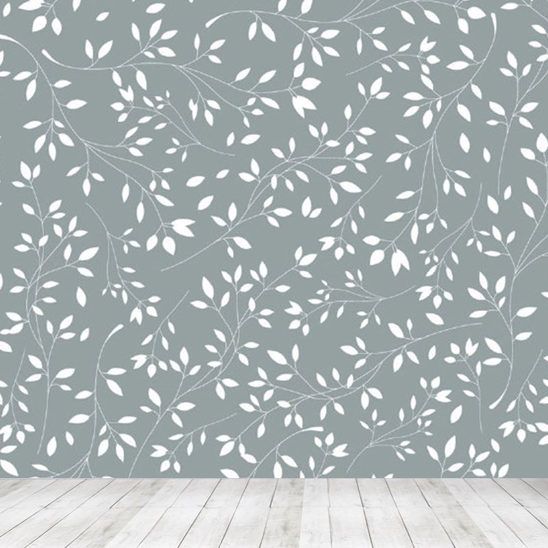 Pastel Color Flower Print Mural Wallpaper Moisture-Proof Wall Art for Dining Room