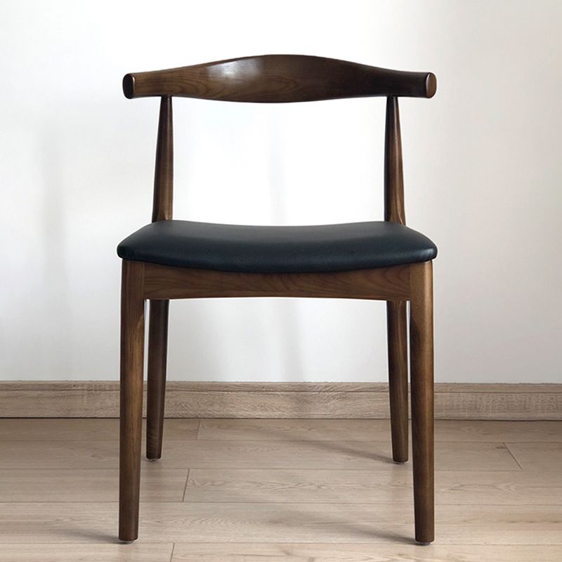 Chaises de salle à manger contemporaines en bois sans accoudoirs, chaise d'appoint à dossier ouvert (Ensemble de 2)