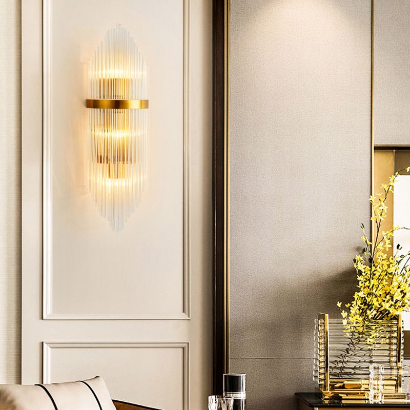 Modern Wall Sconce Light Simple Wall Light Fixture with Crystal Shade for Bedroom