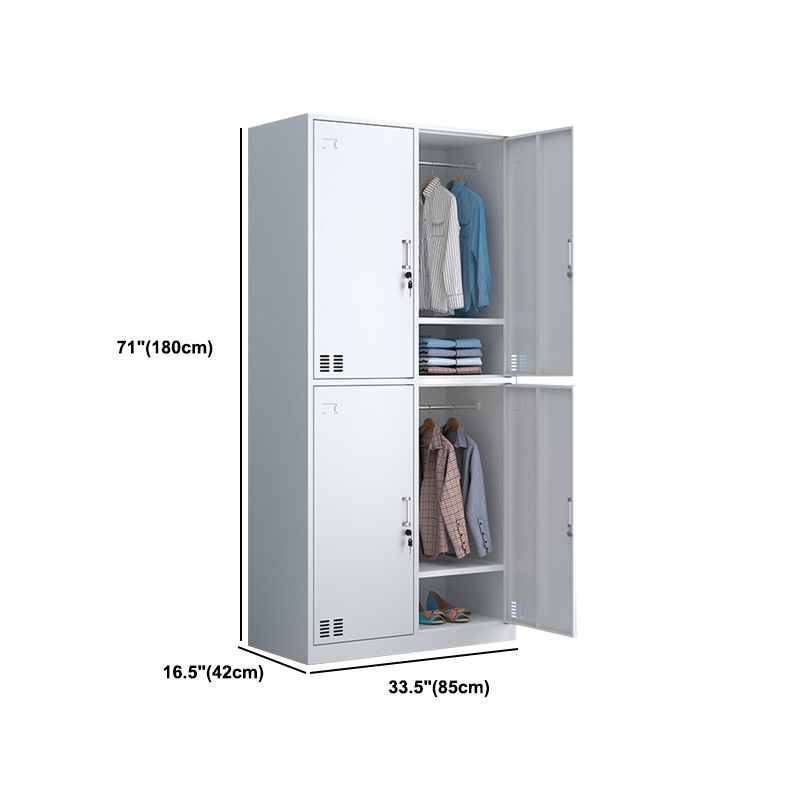 Contemporary Wardrobe Metal White Colour Wardrobe Closet for Bedroom