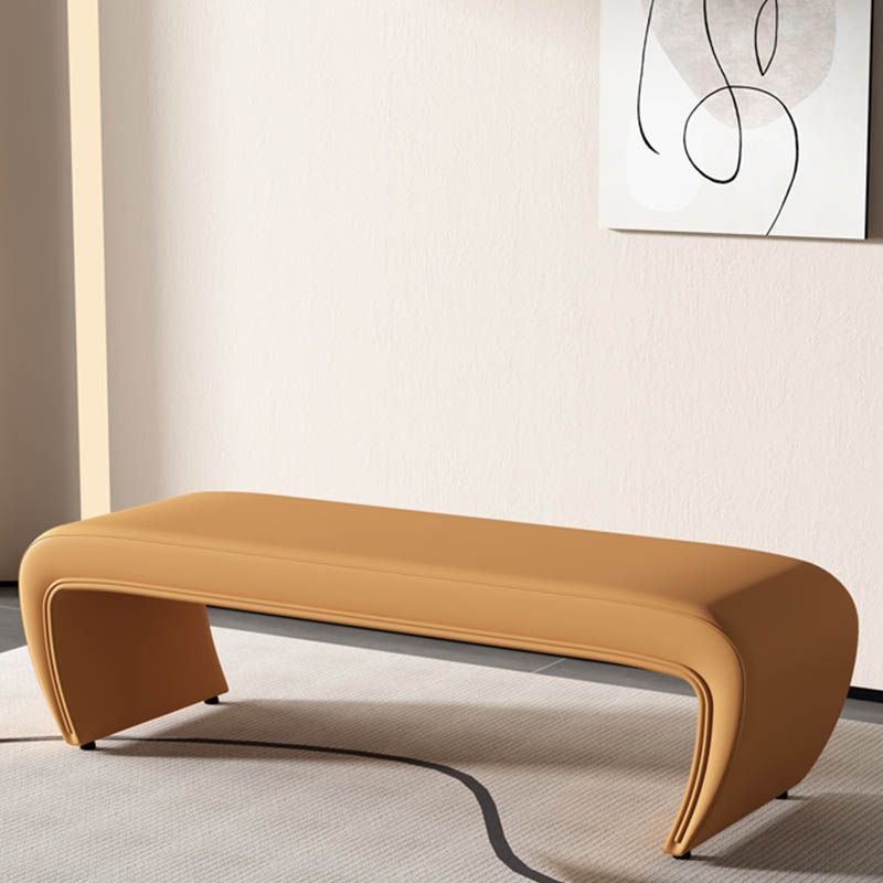 Modern Rectangle Entryway Bench Solid Wood Seating Bench with Upholstered