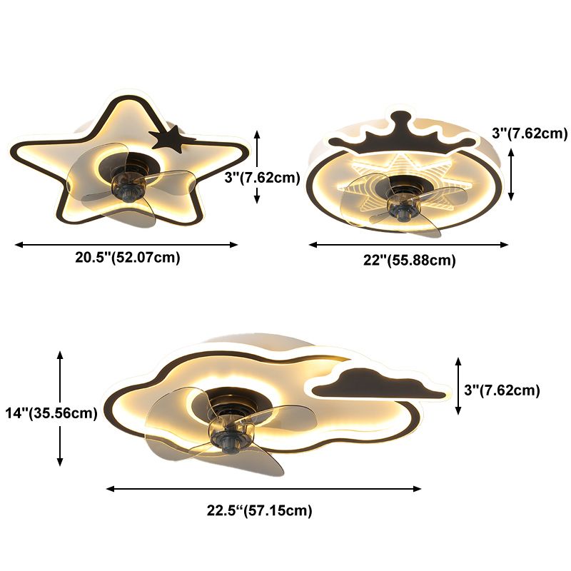 Ventilateur de plafond de style moderne Light LED MONT PLADIER LED AVEC OBRIQUE D'ACRYLIQUE POUR CHAMBRE