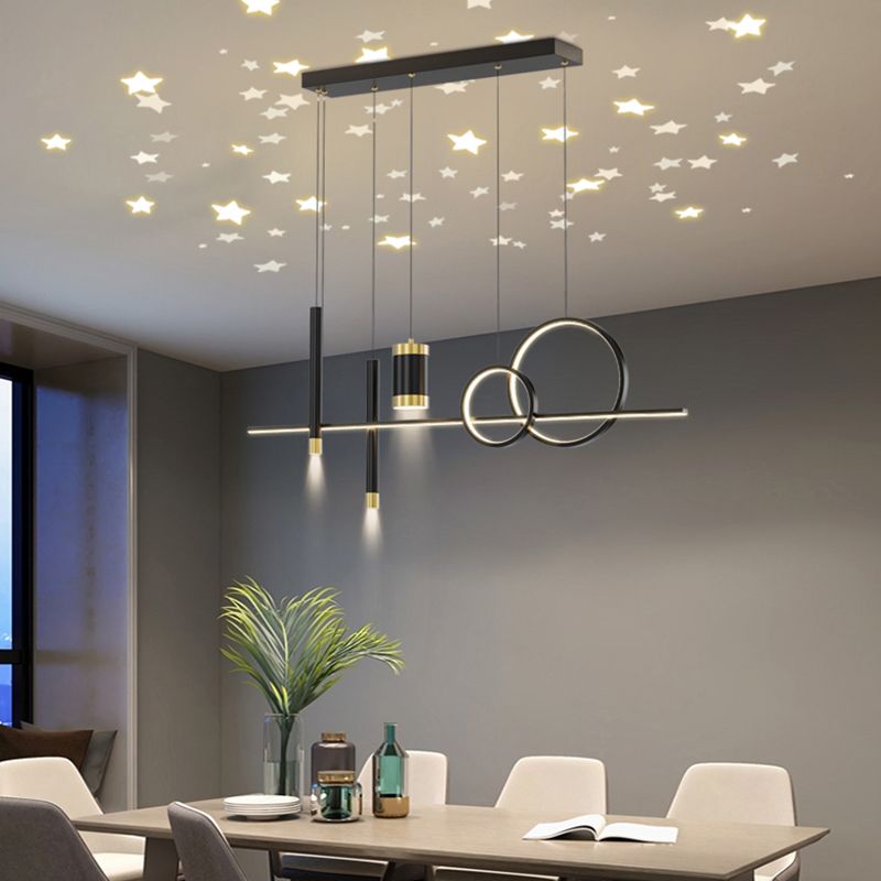 Cylinder Island Light Fixtures Contemporary Metal Pendant Lights for Kitchen