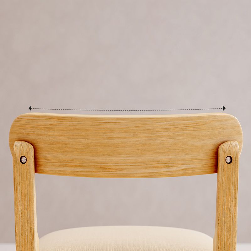 Scandinavian Wood Stool Fabric Upholstered Seat Counter Stool in Matte Finish