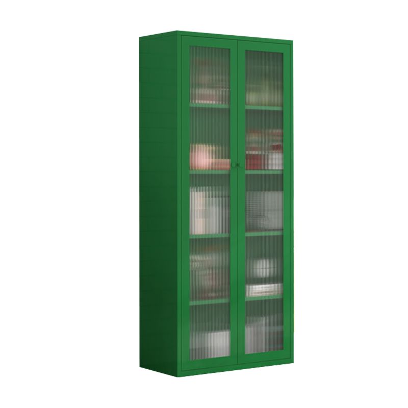 Modern Style Standard Bookshelf Metal Closed Back Bookcase with Door for Home Office