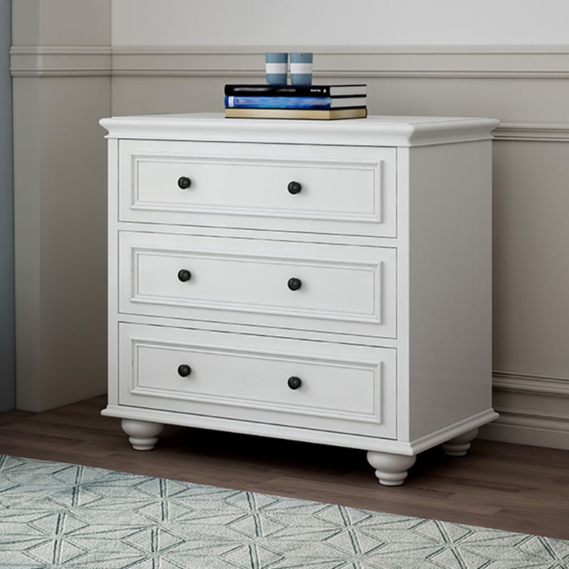Modern Vertical White Storage Chest with Soft-Close Drawers for Home