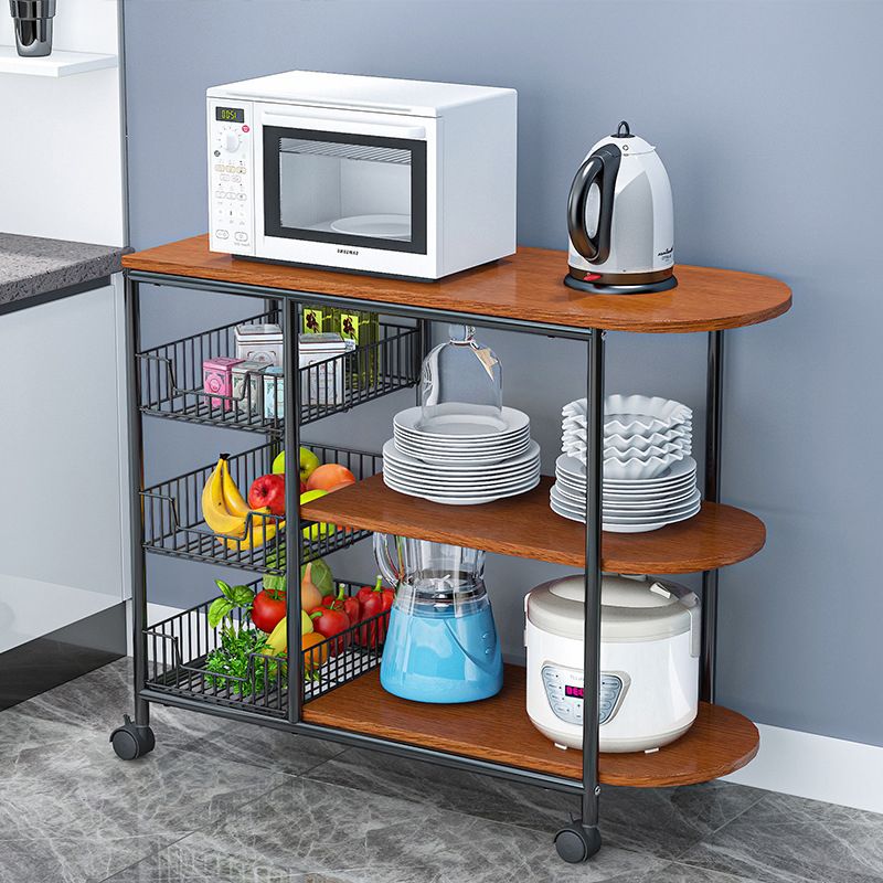 Modern Kitchen Prep Table Manufactured Wood with Casters Prep Table