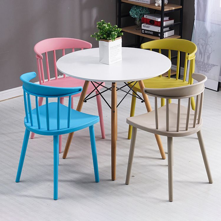 Contemporary Style Dining Chair Armless Chairs with Plastic Legs for Home