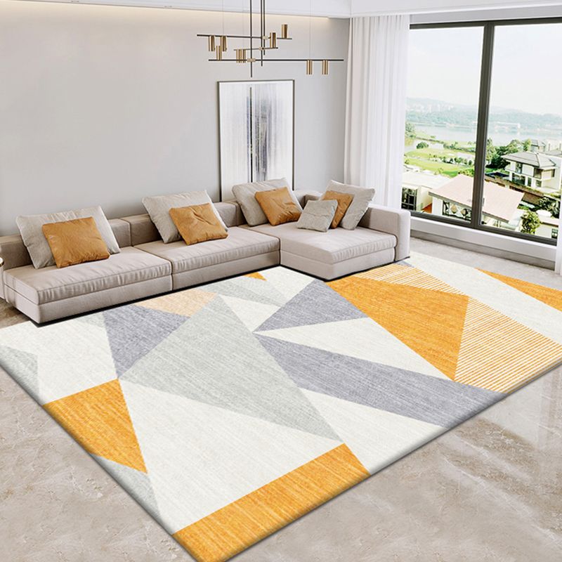 Multicolor Home Decoration Carpet Modern Triangle Print Area Rug Polyester with Non-Slip Backing Rug