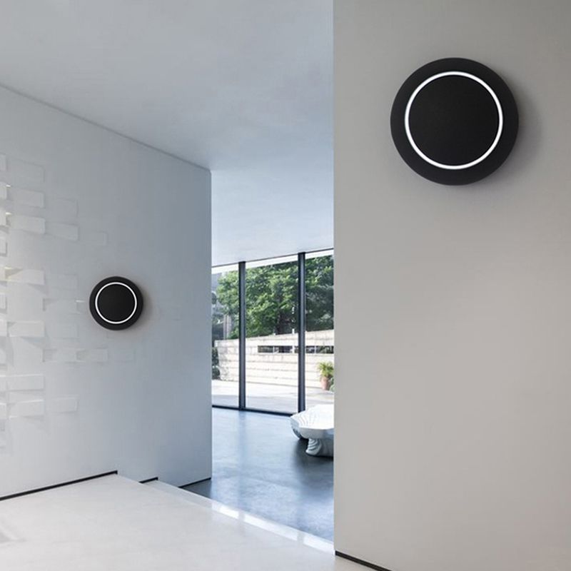 Nordic Style Metal Wall Light Round Rotatable 5.5" Wide Wall Sconce for Bedroom