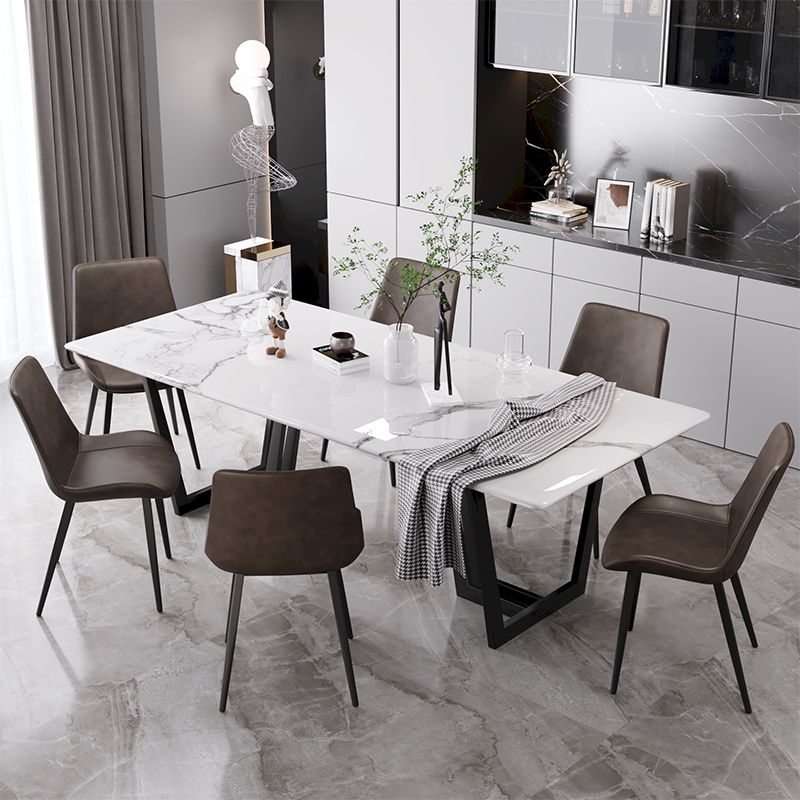 Silla de comedor de cuero de estilo escandinavo, respaldo sólido, silla de comedor de un solo brazo para el hogar