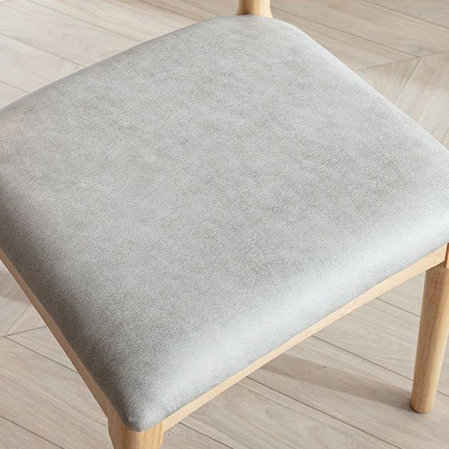 Silla lateral escandinava para el hogar, silla de comedor tapizada de madera con respaldo abierto