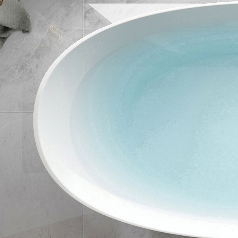 Soaking Oval Freestanding Bathtub Modern Acrylic Bathtub with Overflow Trim