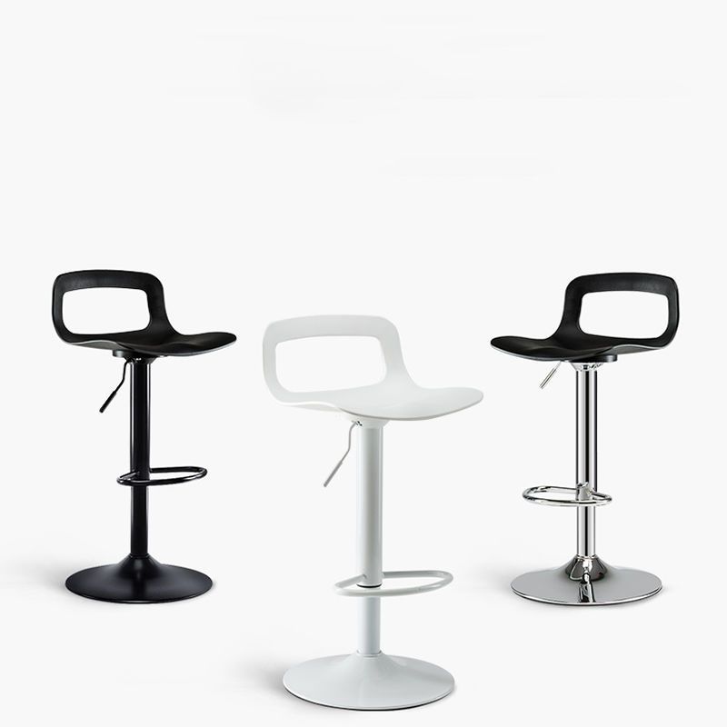 Contemporary Metal Bar Stool Backrest Adjustable Counter Stool