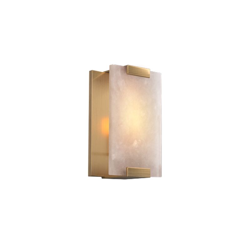 Post Modern LED Wall Sconce in Gold / Bronze Stainless Steel and Marble Wall Light