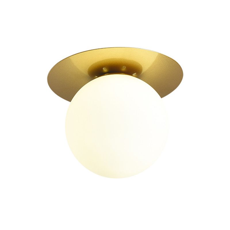 Traditional Globe Bath Sconce Iron & Glass Bathroom Vanity Lighting in Black / Gold